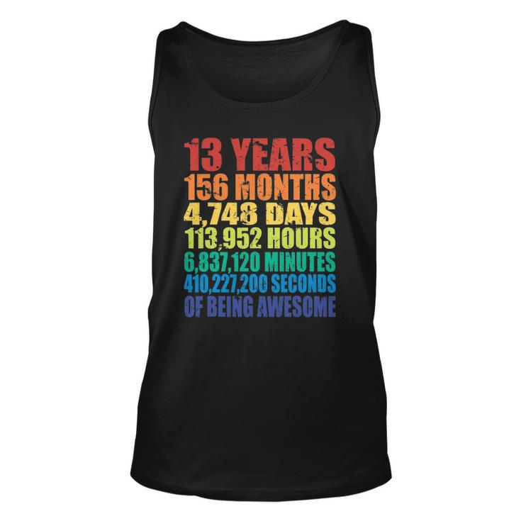 13Th Birthday For Boys & Girls 13 Years Of Being Awesome Unisex Tank Top
