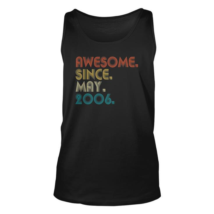 16 Years Old Awesome Since May 2006 16Th Birthday Gift Unisex Tank Top