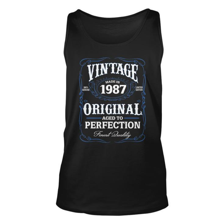 1987 Birthday   1987 Vintage Aged To Perfection Unisex Tank Top