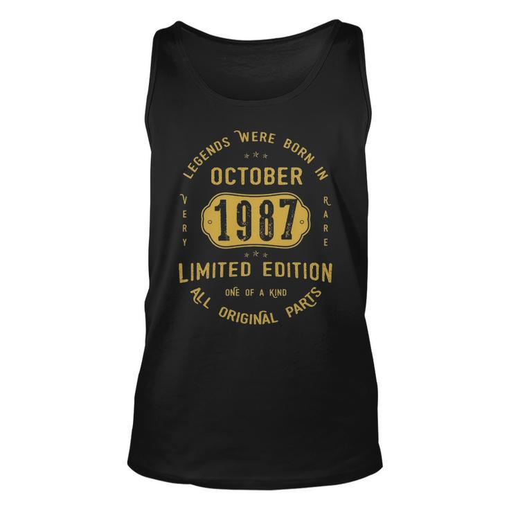 1987 October Birthday Gift   1987 October Limited Edition Unisex Tank Top