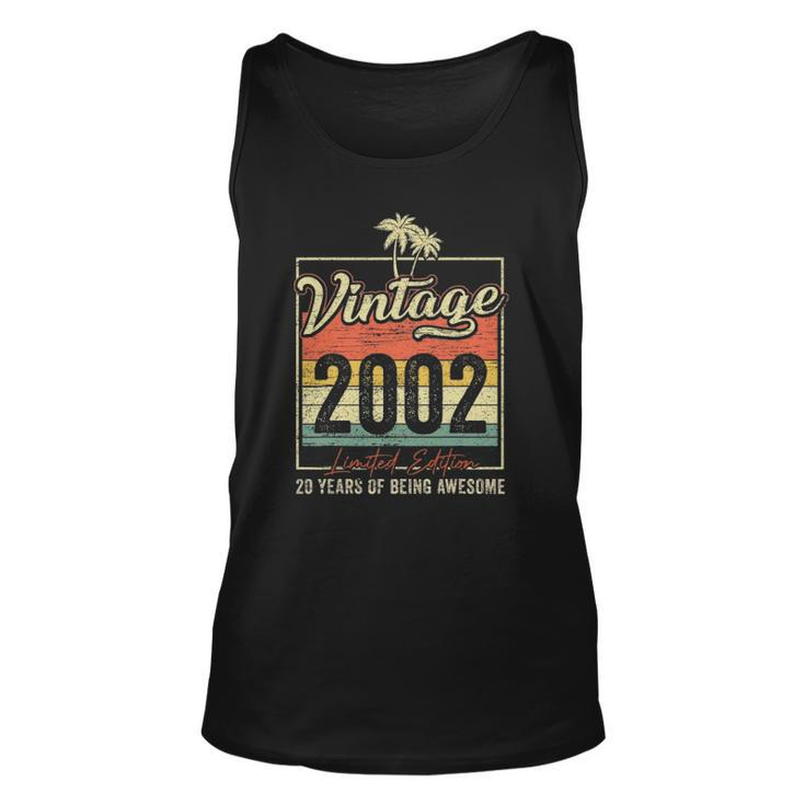 20 Birthday Gifts Vintage 2002 Limited Edition 20 Years Old Unisex Tank Top