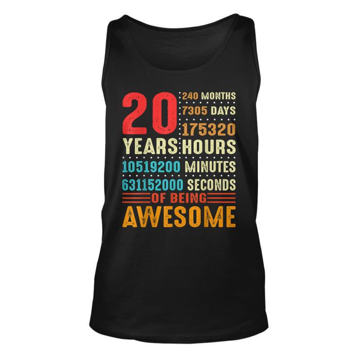 20 Years Old 20Th Birthday Vintage 240 Months For Boy Girl  Unisex Tank Top