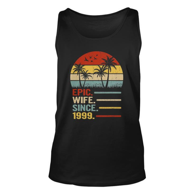 22Nd Wedding Anniversary For Her Retro Epic Wife Since 1999 Married Couples Tank Top