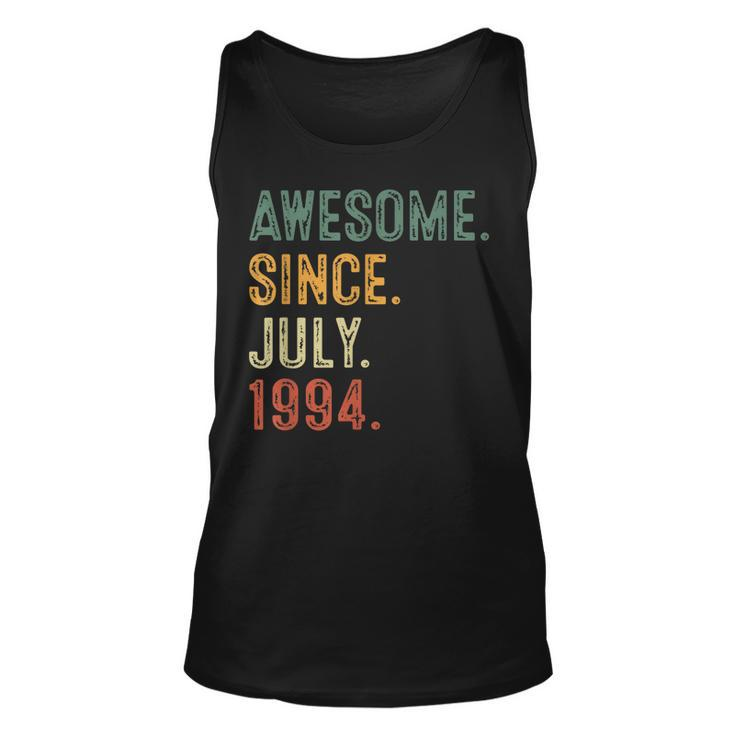 28 Yr Old 28Th Birthday Decorations Awesome Since July 1994 Unisex Tank Top