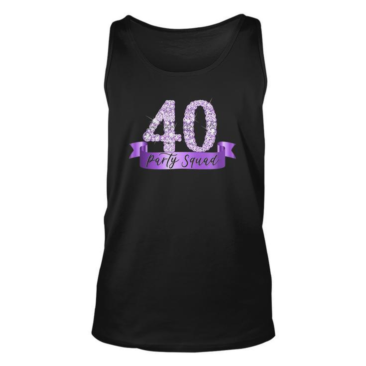 40Th Birthday Party Squad I Purple Group Photo Decor Outfit Unisex Tank Top