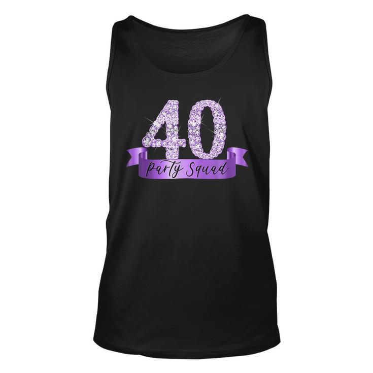 40Th Birthday Party Squad I Purple Group Photo Decor Outfit  Unisex Tank Top