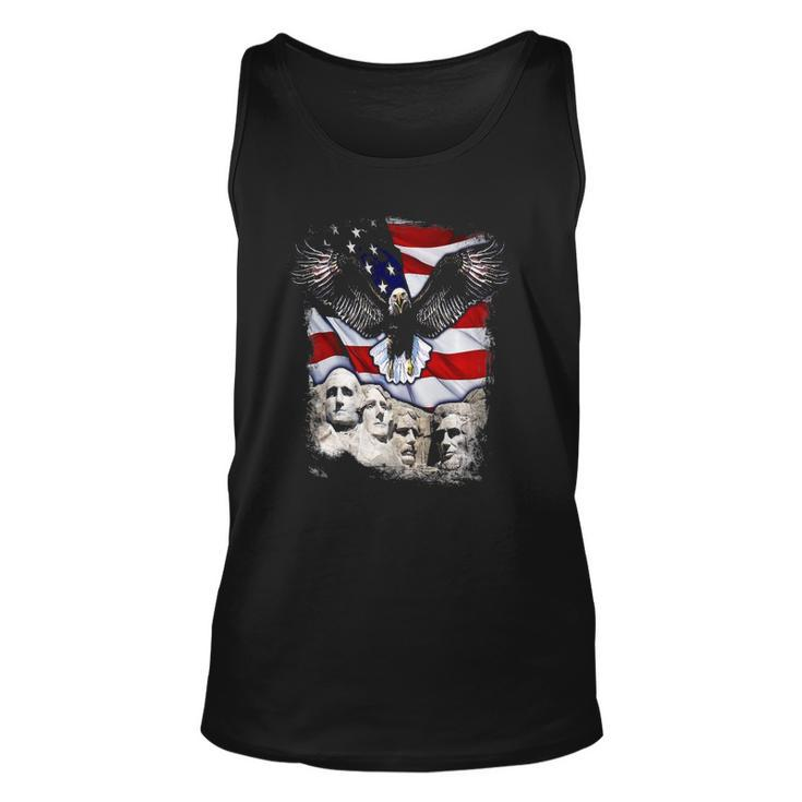 4Th Of July American Bald Eagle Mount Rushmore Merica Flag  Unisex Tank Top