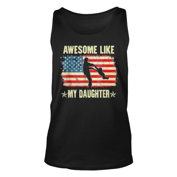 4Th Of July Awesome Like My Daughter Vintage Fathers Day  Unisex Tank Top