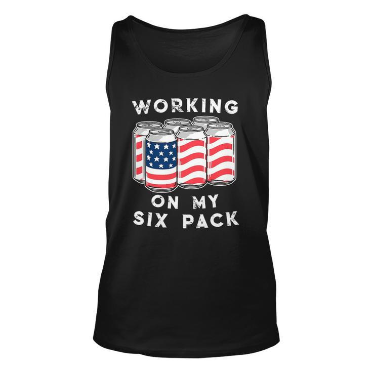 4Th Of July Drinking - Working On My Six Pack Unisex Tank Top