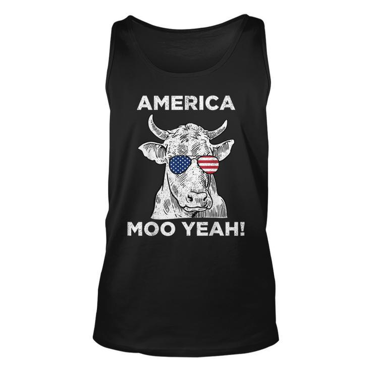 4Th Of July Funny Moo Yeah Cow Glasses T  Boys Girls Us Unisex Tank Top