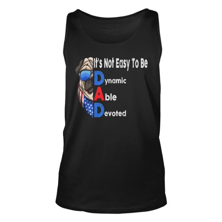 4Th Of July Usa American Flag Pug Patriotic Dad  Gift Unisex Tank Top