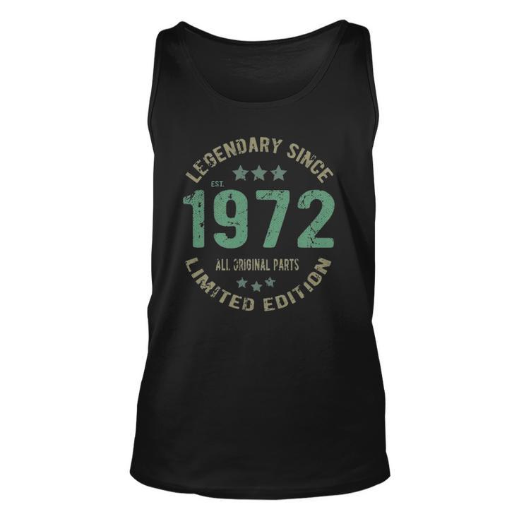 50 Years Old Bday Legend Since 1972 Vintage 50Th Birthday Unisex Tank Top
