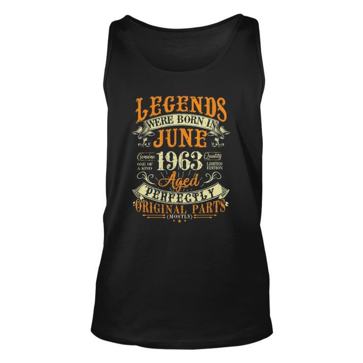 59Th Birthday 59 Years Old Legends Born In June 1963 Birthday Party Tank Top