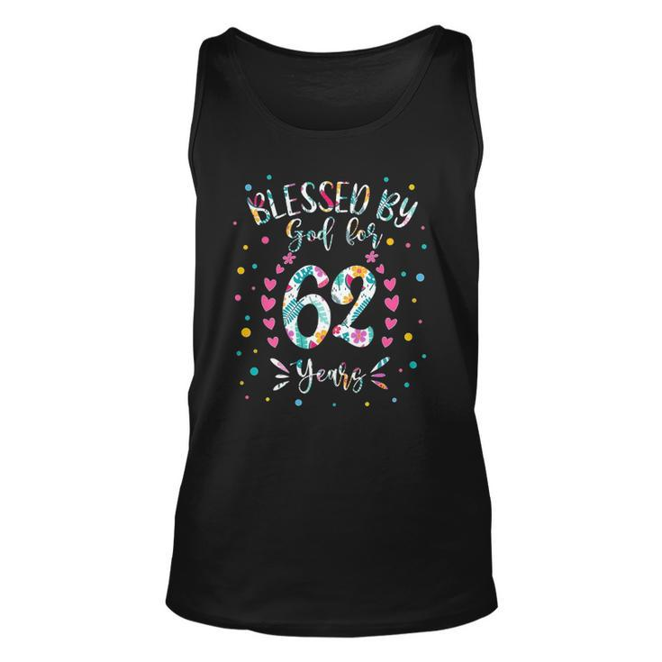 62Nd Birthday S For Women Blessed By God For 62 Years Unisex Tank Top