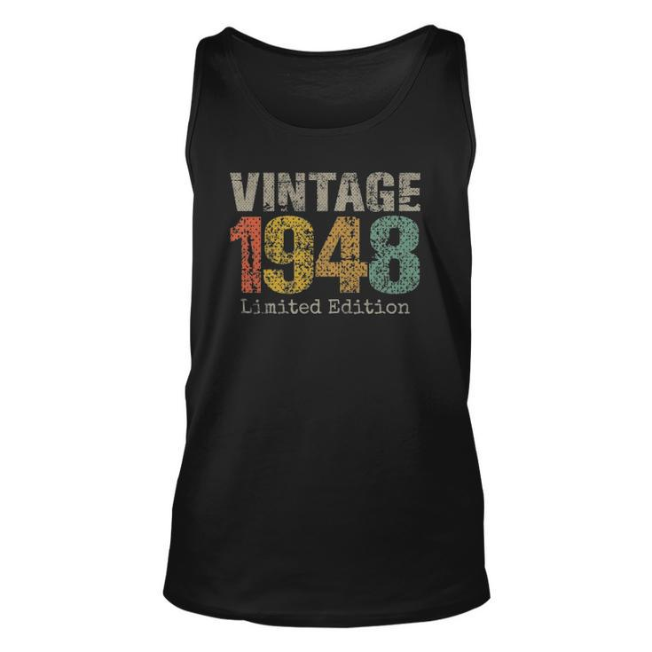 74 Years Old Vintage 1948 Limited Edition 74Th Birthday Tank Top