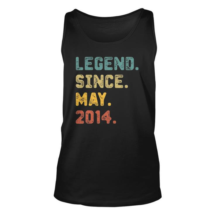 8 Years Old Gifts Legend Since May 2014 8Th Birthday Unisex Tank Top