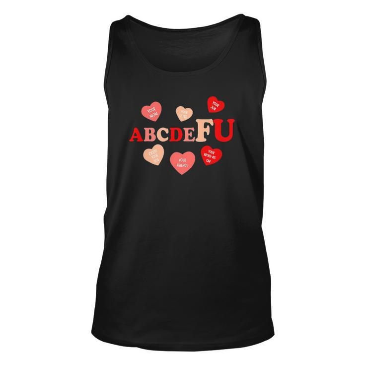 AbcDeFu Valentines Retro Funny Hearts Valentine Candy Unisex Tank Top