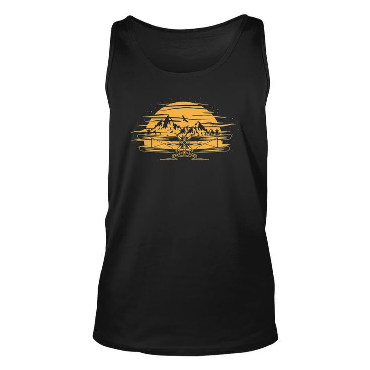 Airplane Aircraft Plane Propeller Mountains Sky Air Gift Unisex Tank Top