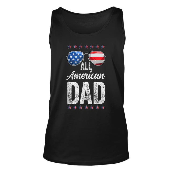 All American Dad 4Th Of July Fathers Day Men Daddy Dad  Unisex Tank Top