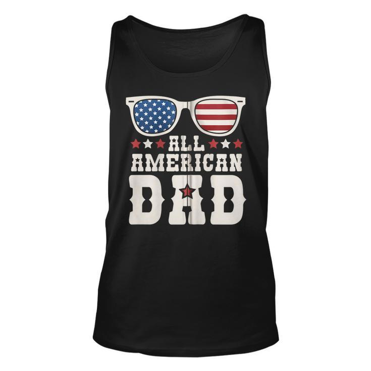 All American Dad Usa Flag Fathers 4Th Of July Day Funny Gift Zip  Unisex Tank Top