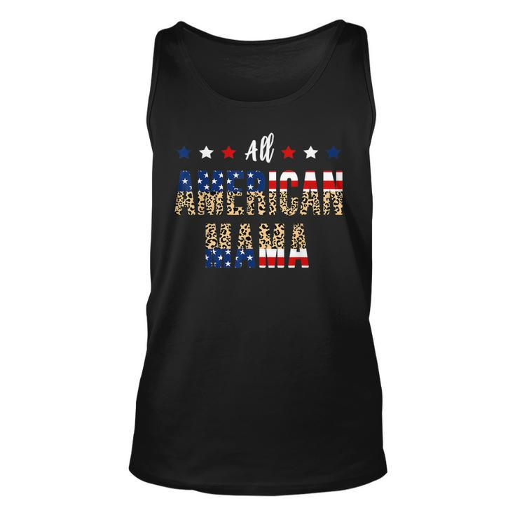 All American Mama 4Th Of July Leopard Fourth Of July Mom Usa  Unisex Tank Top