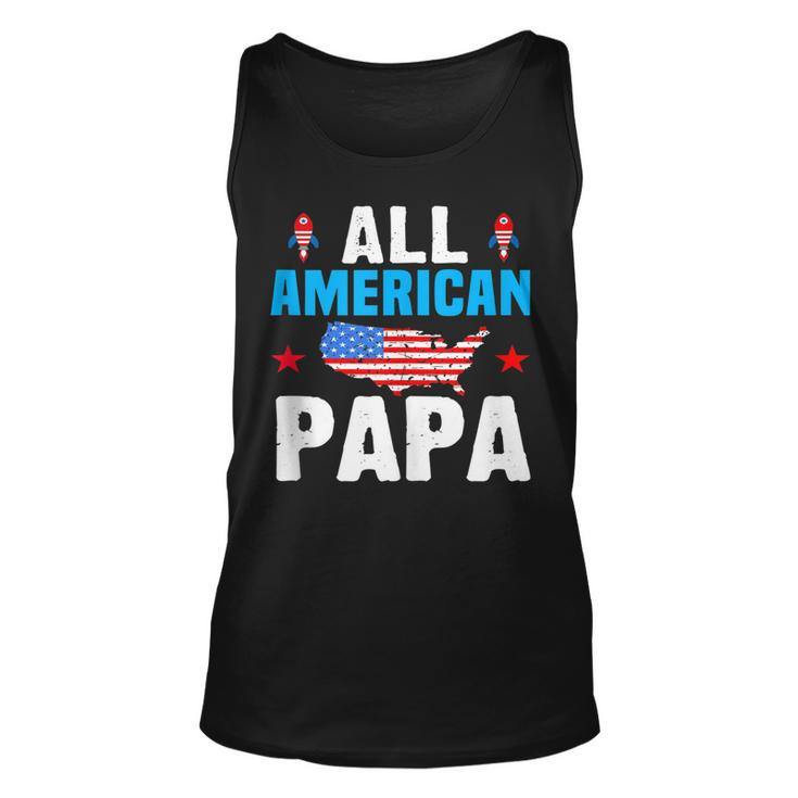 All American Papa 4Th Of July Usa Family Matching Outfit  Unisex Tank Top