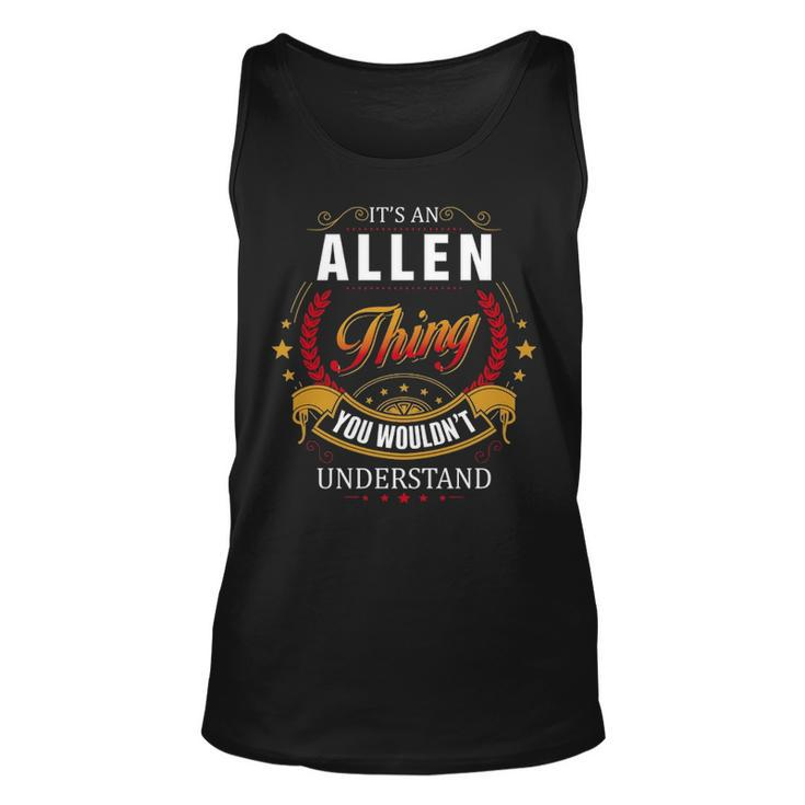 Allen Shirt Family Crest Allen T Shirt Allen Clothing Allen Tshirt Allen Tshirt Gifts For The Allen  Unisex Tank Top
