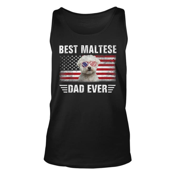 American Flag Best Maltese Dad Ever  Dog Dad Unisex Tank Top