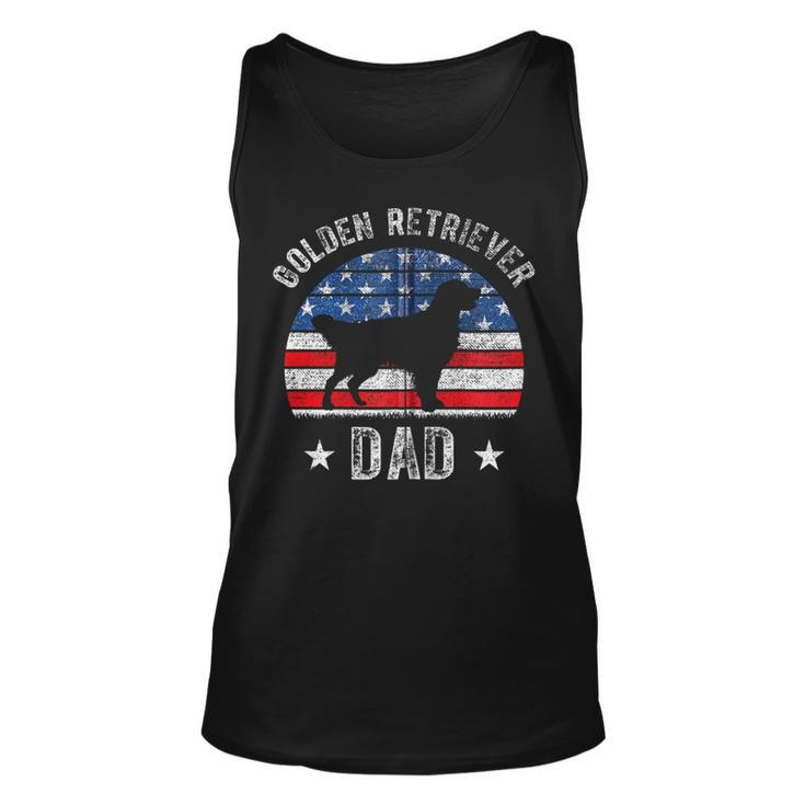 American Flag Golden Retriever Dad 4Th Of July Fathers Day Zip  Unisex Tank Top
