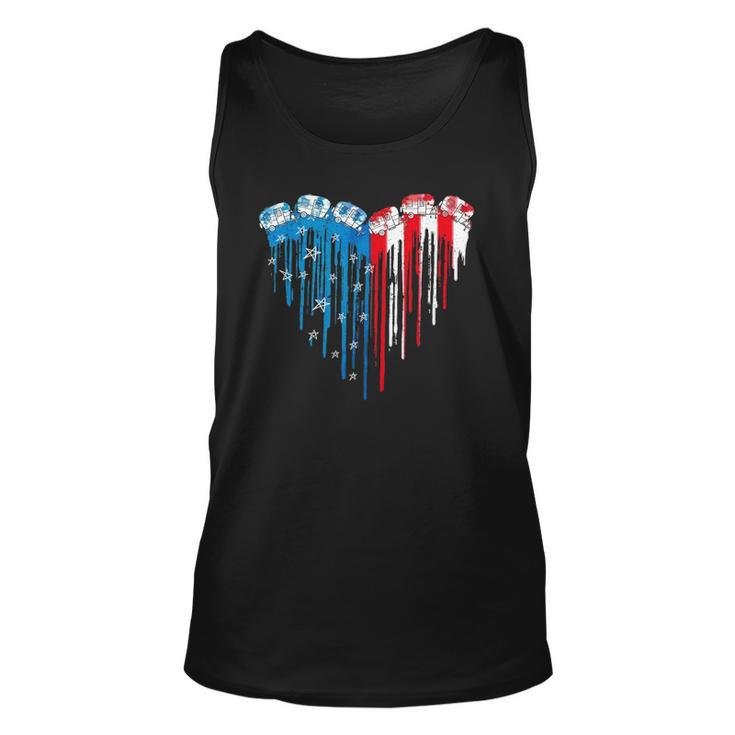 American Flag Heart 4Th Of July Patriotic Funny Unisex Tank Top
