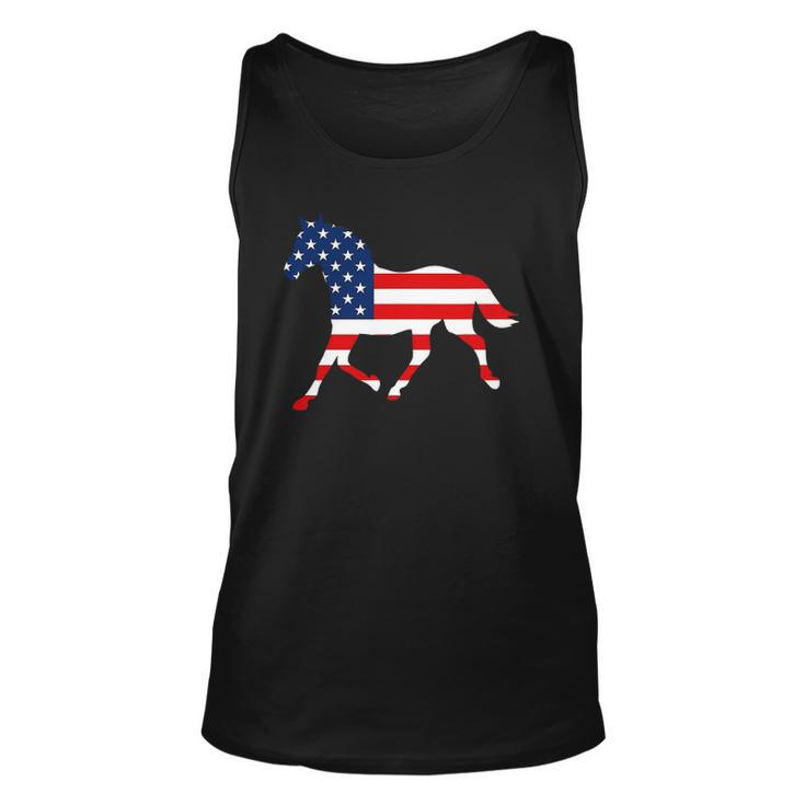 American Patriotic Horse Usa Flag July 4Th Gift Equestrian Unisex Tank Top