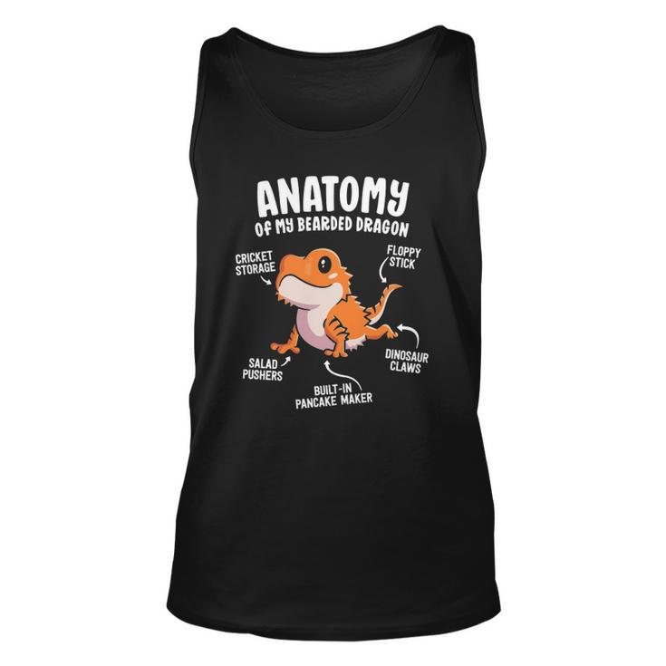 Anatomy Of A Bearded Dragon  Gift For Reptile Lover  Unisex Tank Top