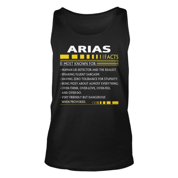 Arias Name Gift   Arias Facts Unisex Tank Top