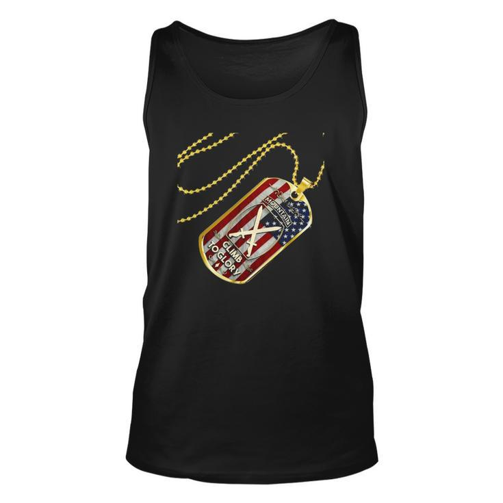 Army 10Th Mountain Division American Flag Dog Tag Unisex Tank Top