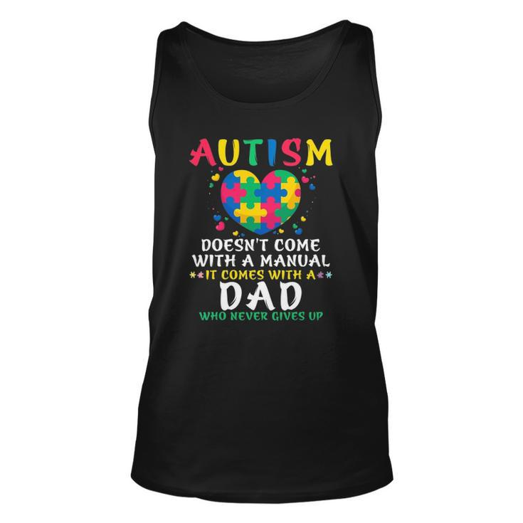 Mens Autism Doesnt Come With Manual Dad Autism Awareness Puzzle Tank Top