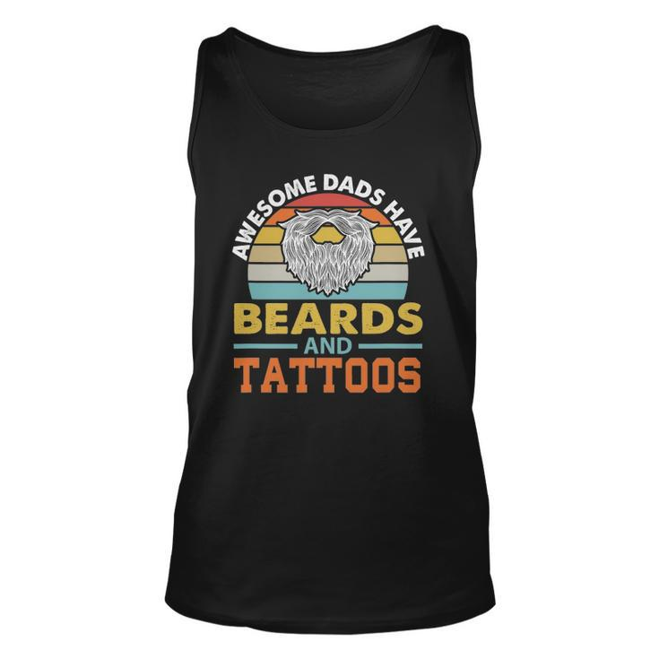 Awesome Dads Have Beards And Tattoo Unisex Tank Top