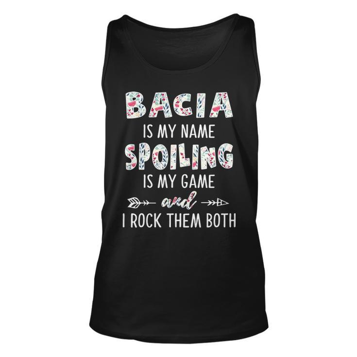 Bacia Grandma Gift   Bacia Is My Name Spoiling Is My Game Unisex Tank Top