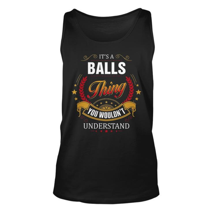Balls Shirt Family Crest Balls T Shirt Balls Clothing Balls Tshirt Balls Tshirt Gifts For The Balls  Unisex Tank Top