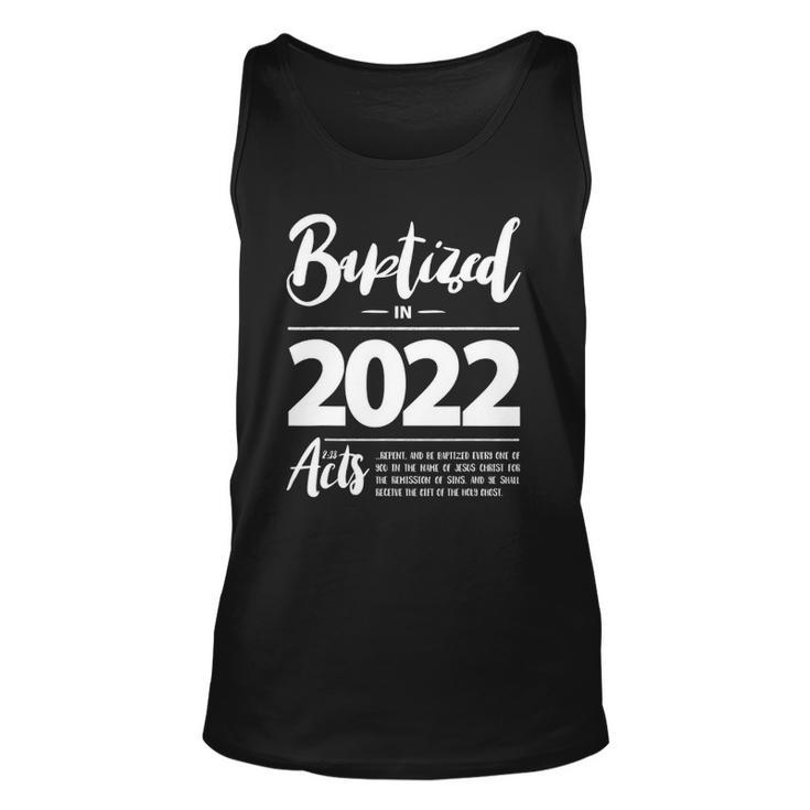 Baptized In 2022 Bible Acts 238 Vbs Christian Baptism Jesus Unisex Tank Top