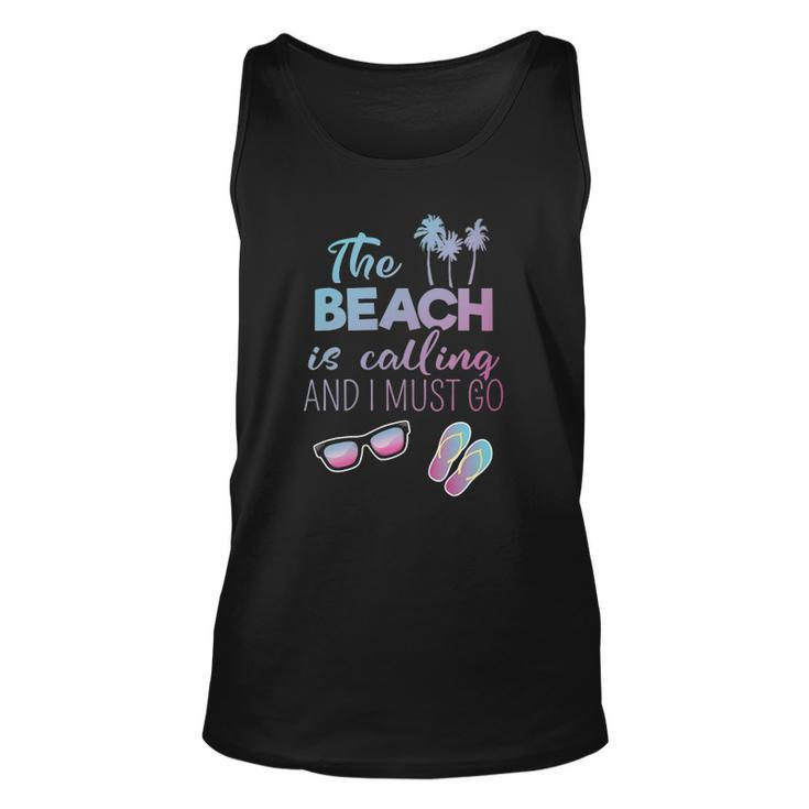 Womens The Beach Is Calling And I Must Go Summer Apparel Tank Top