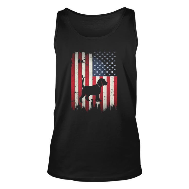 Beagle Dog Usa American Flag 4Th Of July Patriotic Gift Unisex Tank Top