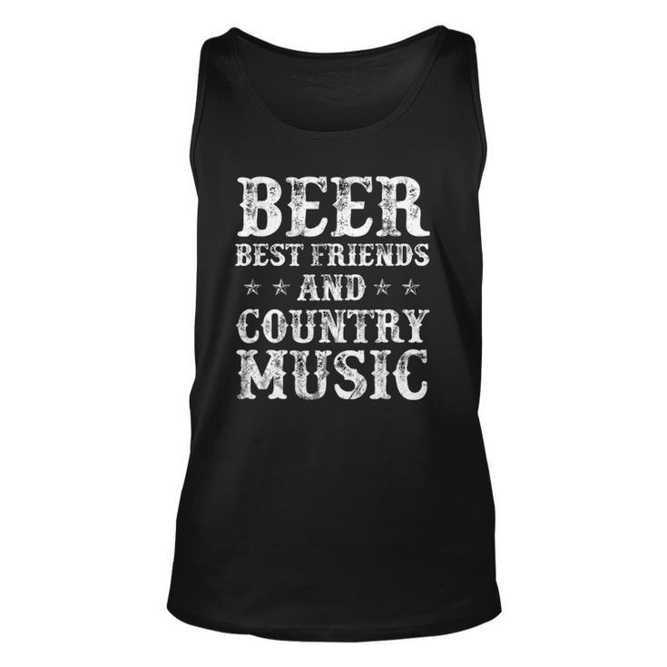 Beer Best Friends And Country Music Unisex Tank Top