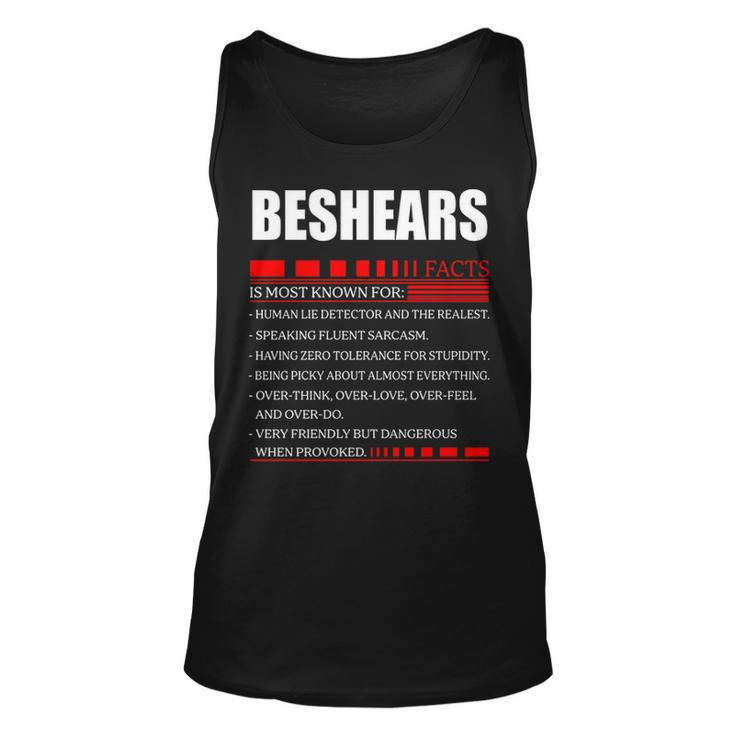 Beshears Fact Fact T Shirt Beshears Shirt  For Beshears Fact Unisex Tank Top