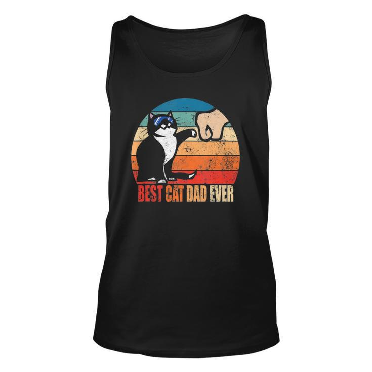Best Cat Dad Ever Paw Fist Bump Funny Fathers Day Tee  Unisex Tank Top