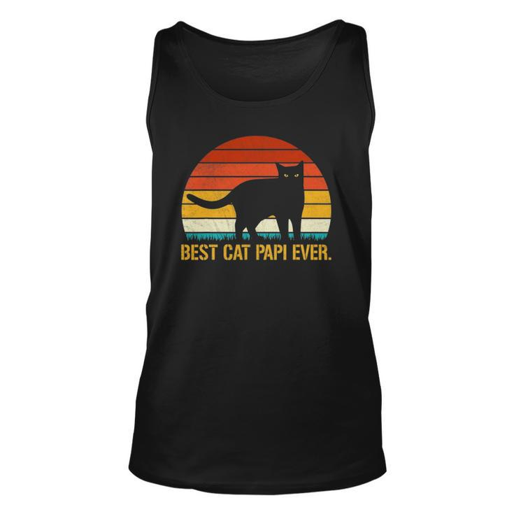 Best Cat Papi Ever Vintage Retro Cat Lover Xmas Fathers Day Unisex Tank Top