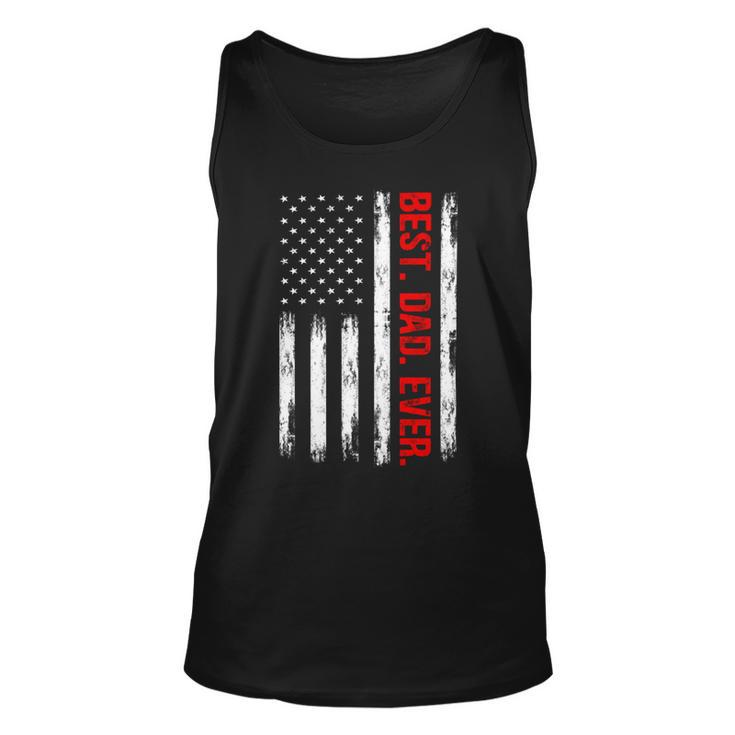 Best Dad Ever American Flag Proud Dad  From Daughter Son Unisex Tank Top