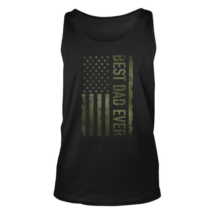 Best Dad Ever American Military Camouflage Flag  Father Unisex Tank Top
