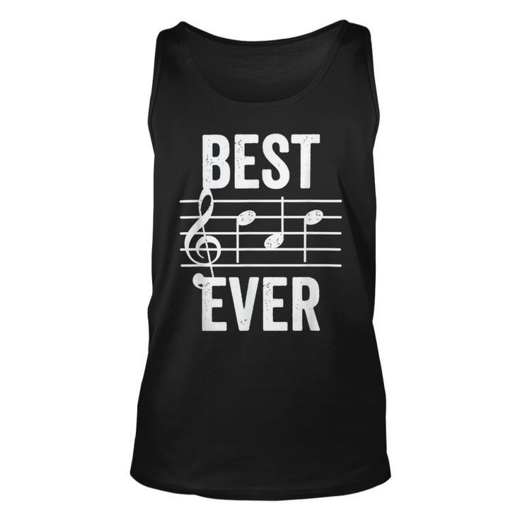 Best Dad Ever Music Note Bold Condensed Dark Unisex Tank Top