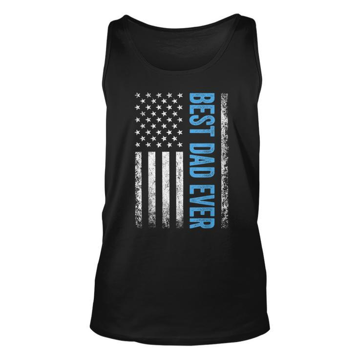 Best Dad Ever Us American Flag Gift For Fathers Day  Unisex Tank Top