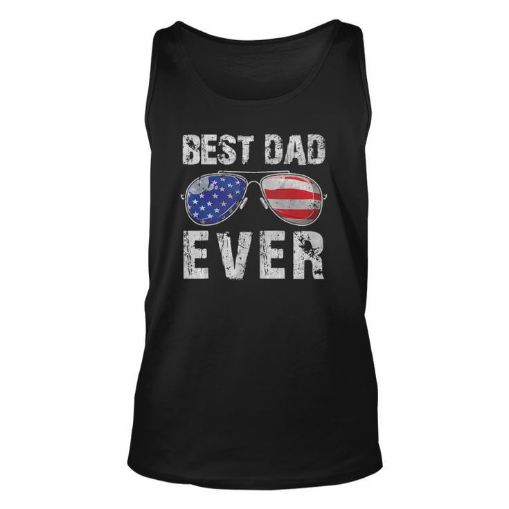 Best Dad Ever With Us American Flag Sunglasses Family Unisex Tank Top
